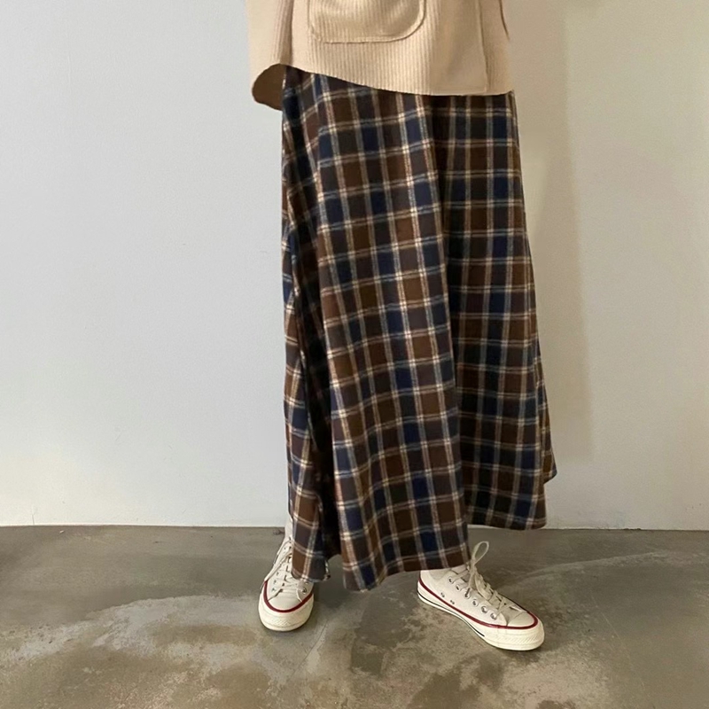 BRAND MARKET-OT東大門實拍女裝新款熱賣長裙格紋半身裙小熊BRAND MARKET-OT長裙圖色3