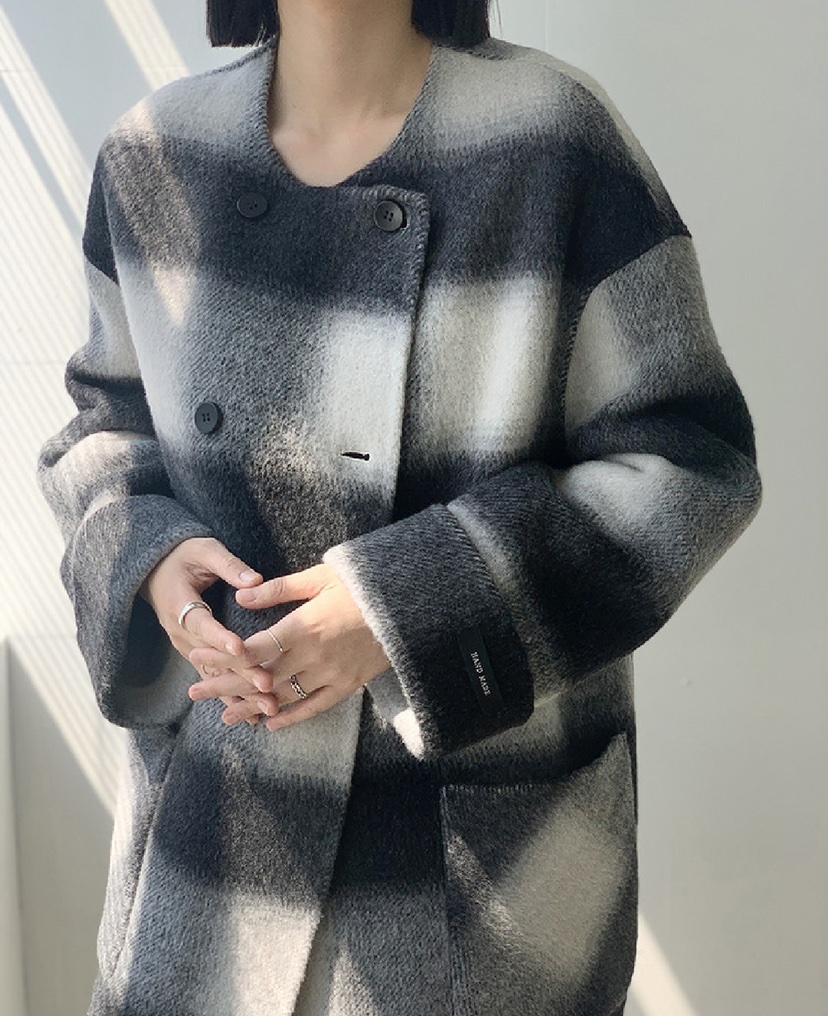 LIMSSONG東大門實拍女士新品休閑時尚真品中長款大衣含圍巾LIMSSONG中長款大衣