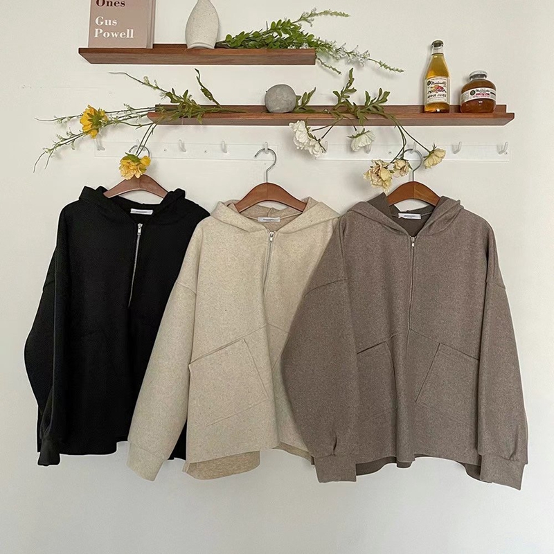 BRAND MARKET-OT韓國代購女士新款24秋夏推薦職業衛衣連帽BRAND MARKET-OT衛衣圖色1左一色