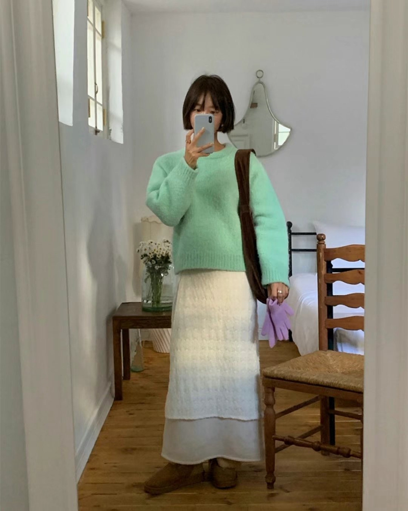 POMELO韓國直郵女裝新品休閑時尚推薦真品熱賣職業24秋冬長裙POMELO長裙