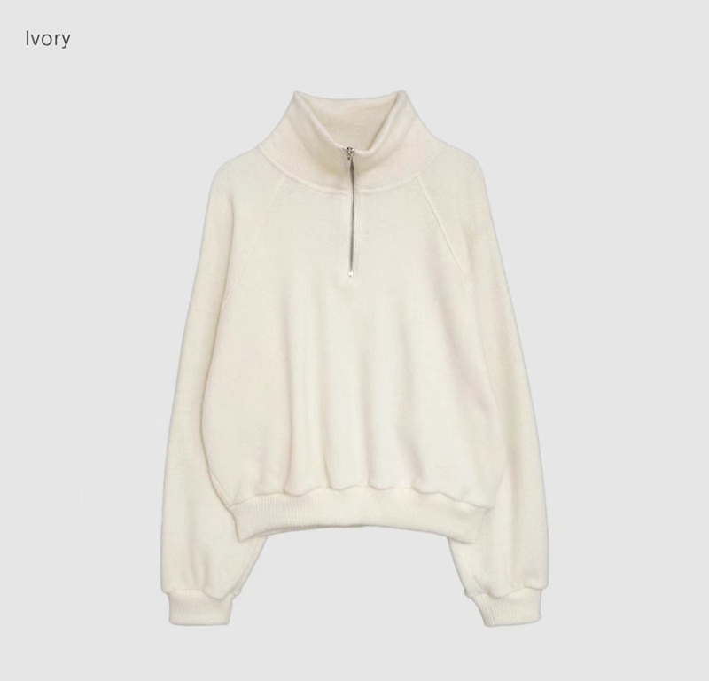 POMELO直郵韓國代購女裝新品24秋冬時尚休閑推薦衛衣羊毛拉鏈POMELO衛衣圖色2
