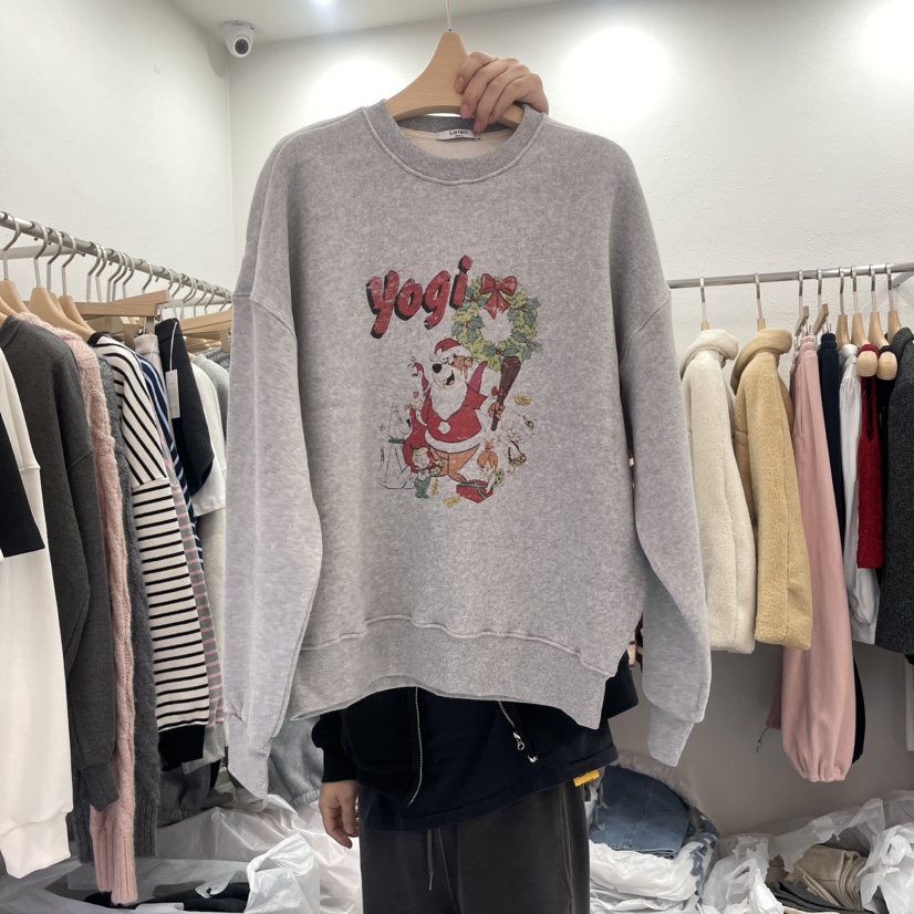 LELEN韓國直郵東大門實拍女裝新款人氣時尚熱賣24秋冬衛衣加絨LELEN衛衣圖色2