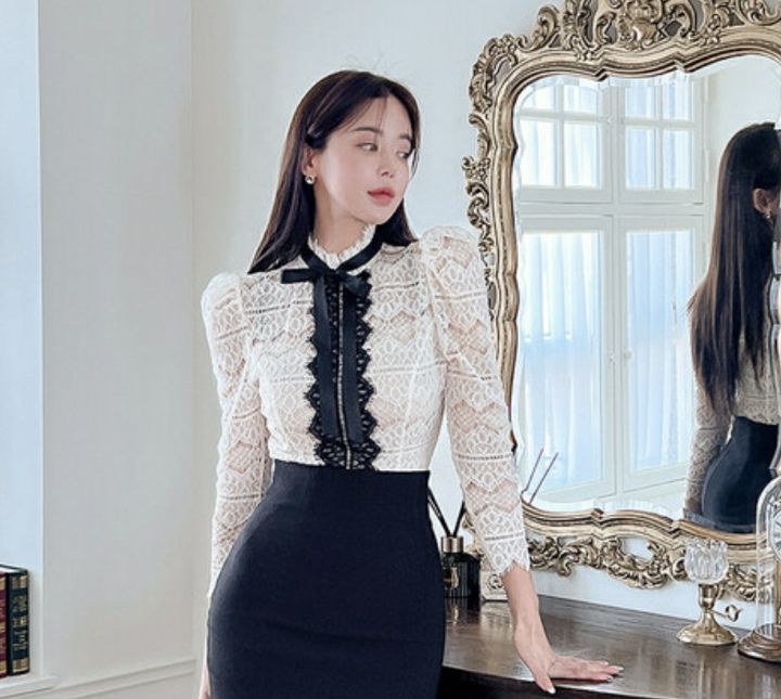 high heels韓國代購女士新款真品推薦24秋夏休閑襯衫蕾絲衫HIGH HEELS襯衫/蕾絲衫