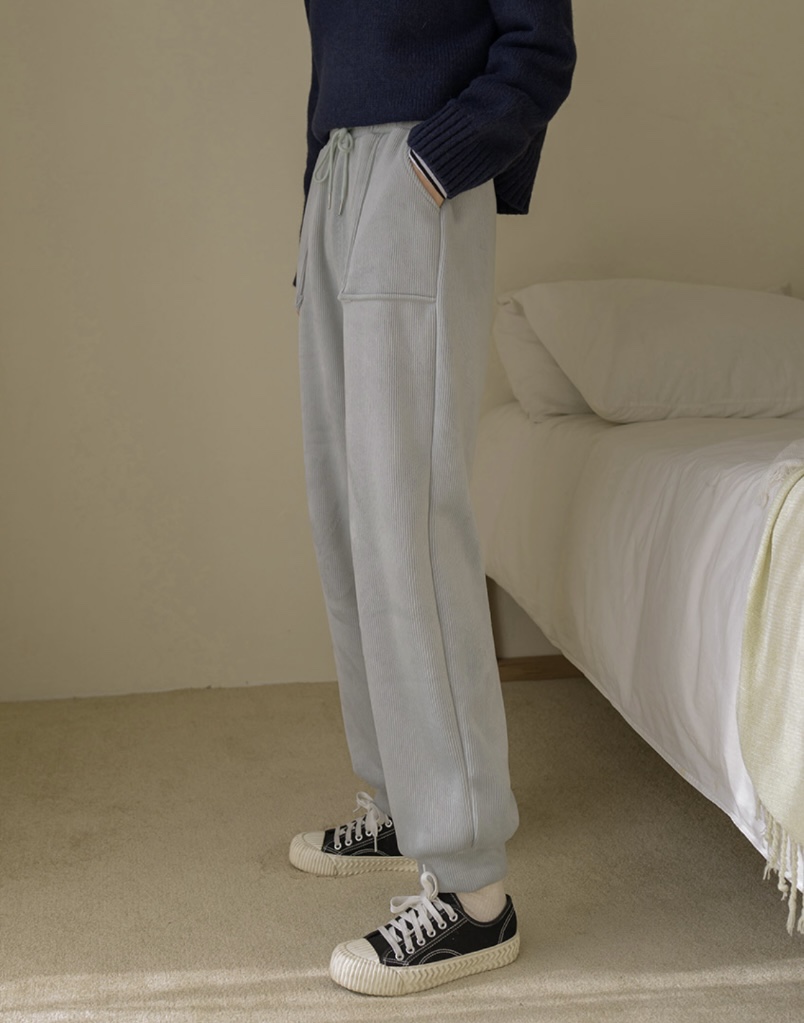 I BLLE東大門直郵女士新款人氣24秋夏真品時尚休閑休閑褲加絨I BLLE休閑褲