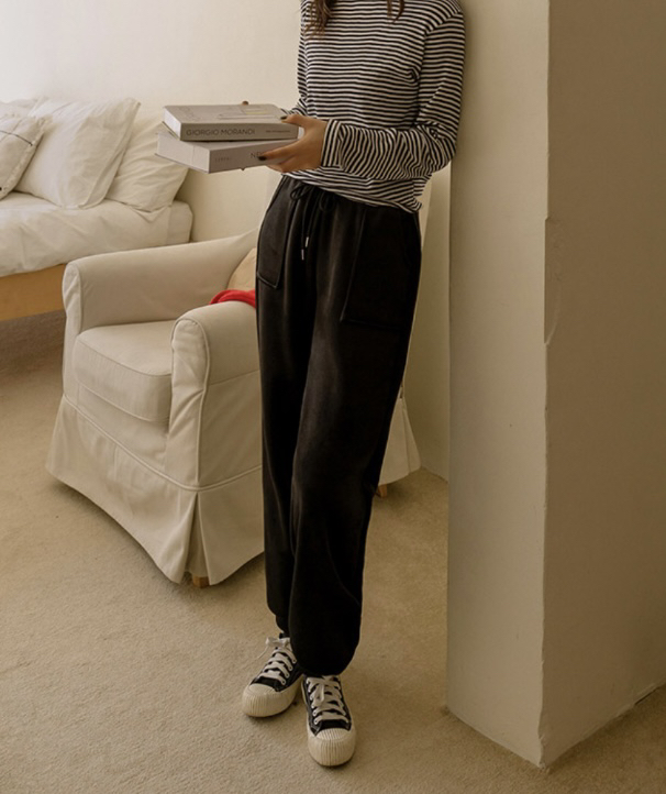 I BLLE東大門直郵女士新款人氣24秋夏真品時尚休閑休閑褲加絨I BLLE休閑褲