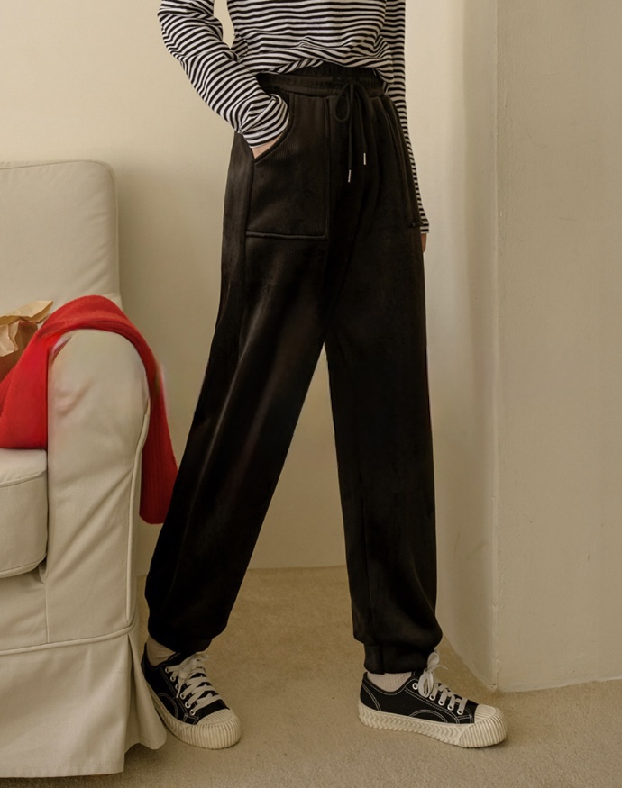 I BLLE東大門直郵女士新款人氣24秋夏真品時尚休閑休閑褲加絨I BLLE休閑褲