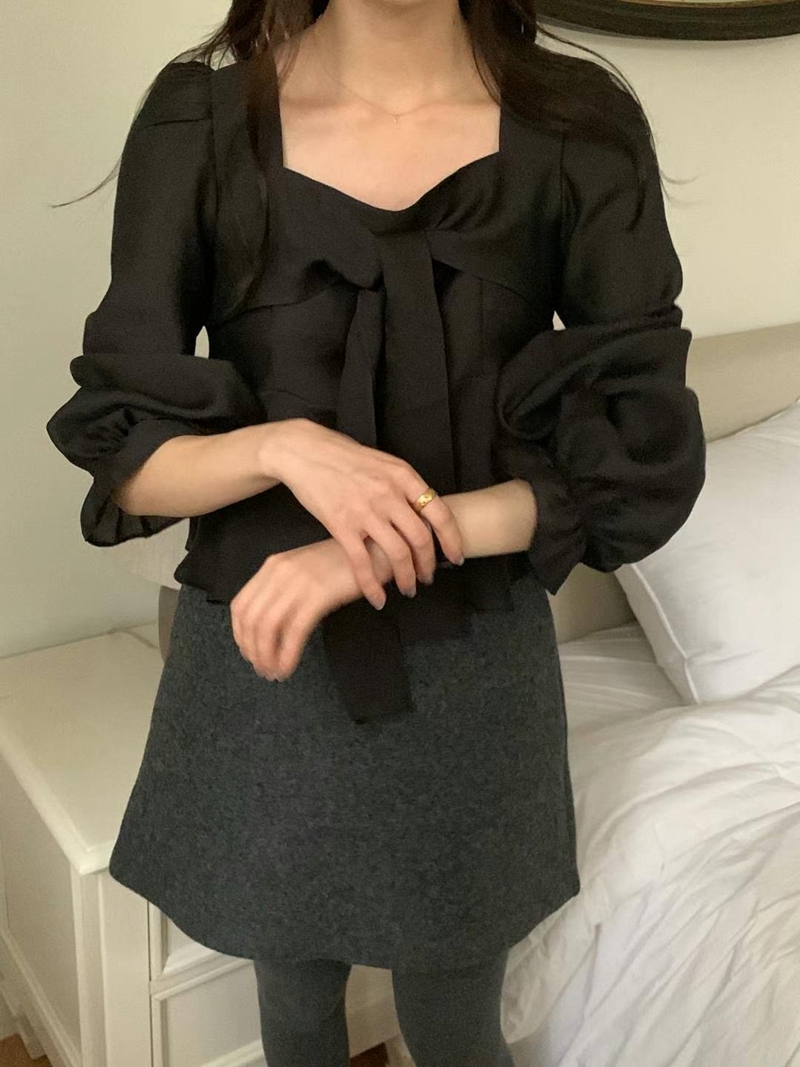 COME HERE東大門直郵女士新品真品24秋夏時尚職業襯衫蕾絲衫COME HERE襯衫/蕾絲衫
