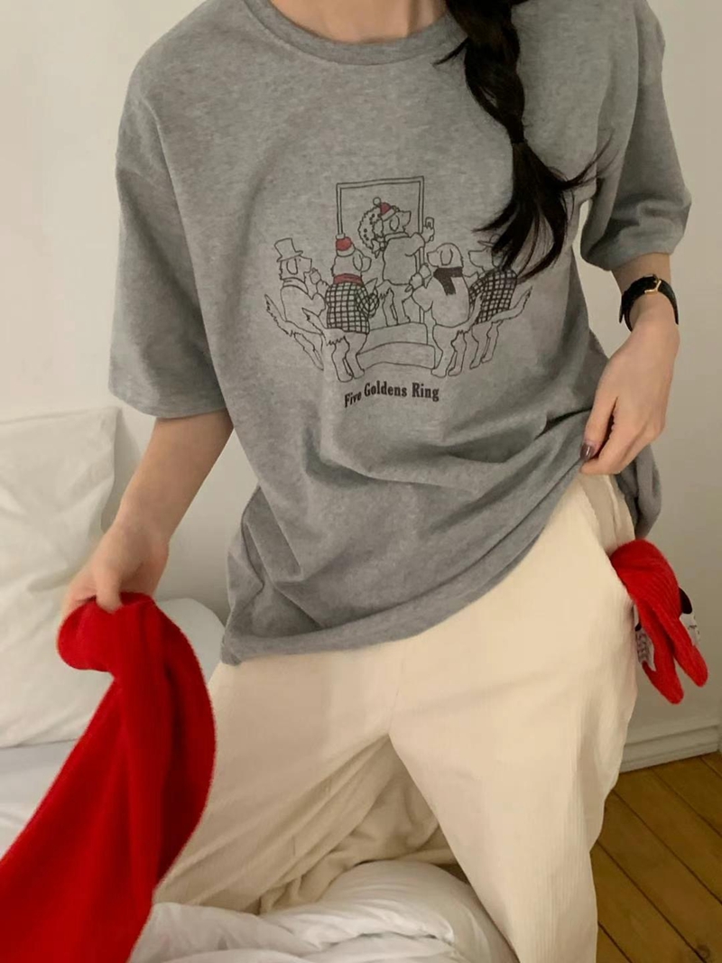 COME HERE韓國代購女裝新品時尚24秋夏熱賣休閑真品職業T恤COME HERET恤圖色2
