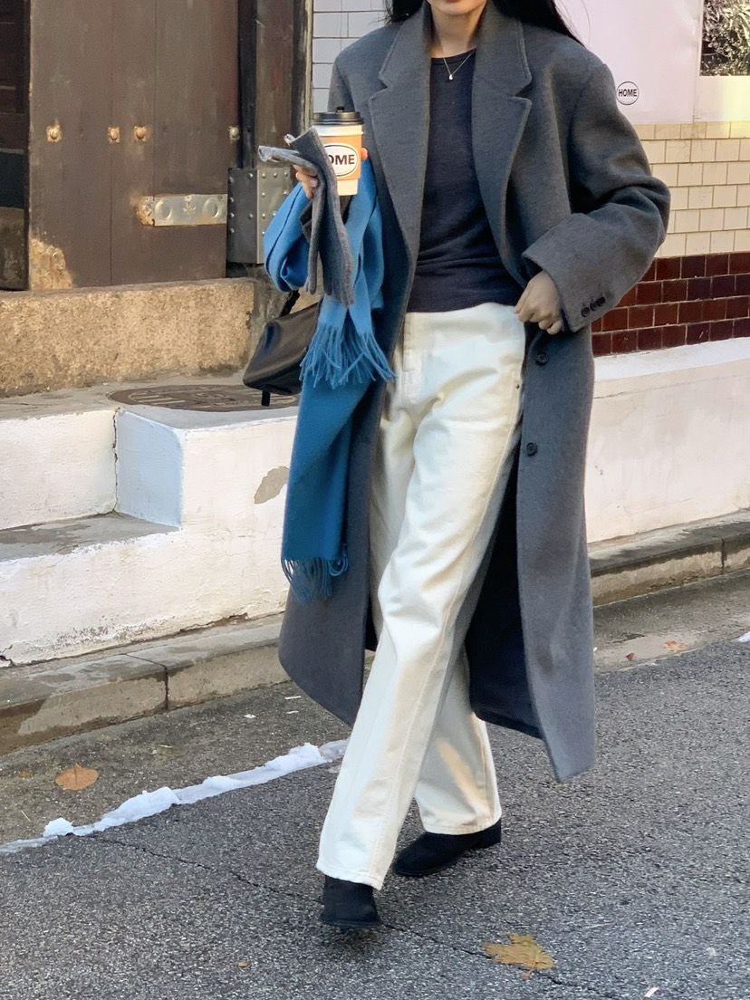 SORBET東大門直郵女士新款職業熱賣人氣休閑時尚中長款大衣SORBET/flat white中長款大衣