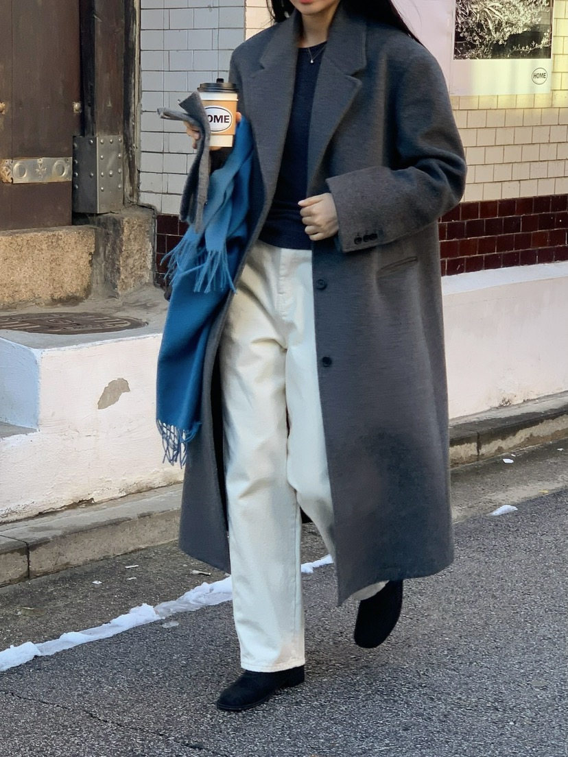 SORBET東大門直郵女士新款職業熱賣人氣休閑時尚中長款大衣SORBET/flat white中長款大衣