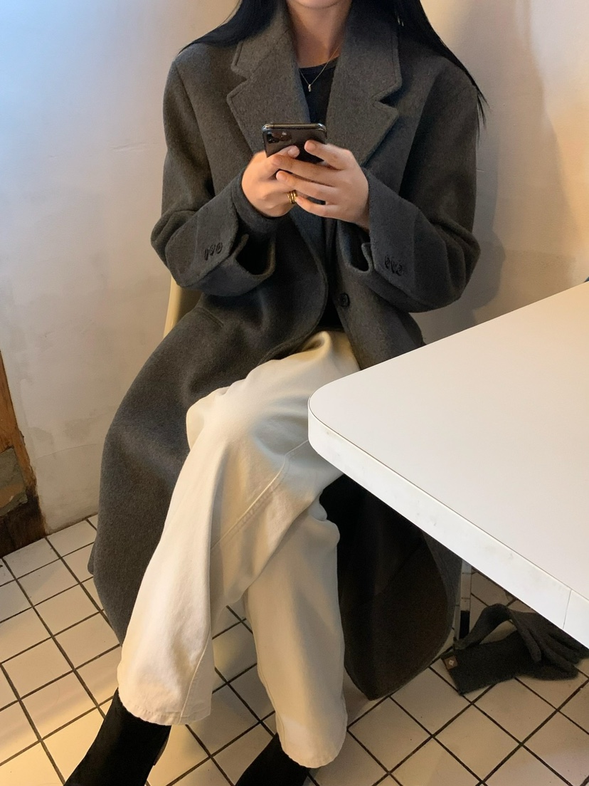 SORBET東大門直郵女士新款職業熱賣人氣休閑時尚中長款大衣SORBET/flat white中長款大衣