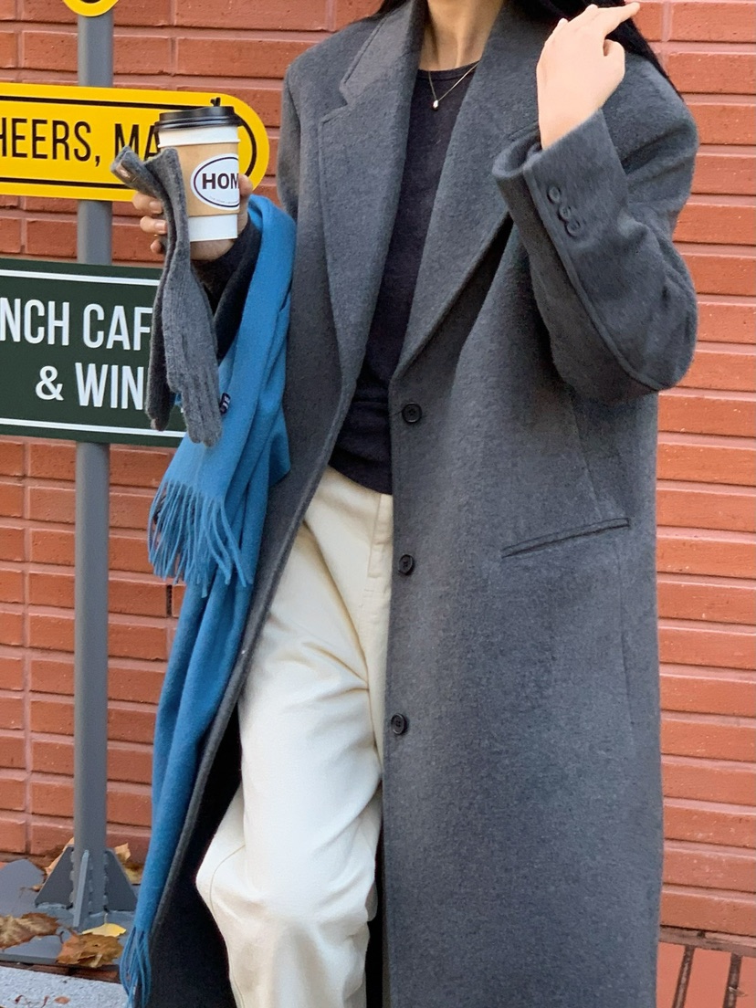 SORBET東大門直郵女士新款職業熱賣人氣休閑時尚中長款大衣SORBET/flat white中長款大衣