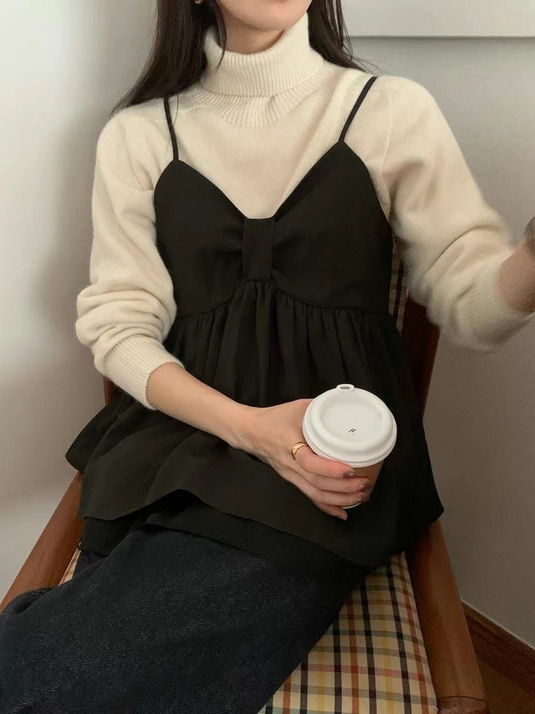 COME HERE韓國代購女裝新品真品休閑24秋夏職業人氣吊帶背心COME HERE吊帶/背心