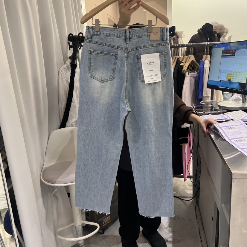 VERVE東大門代購女士新款推薦時尚休閑24秋夏熱賣牛仔褲九分VERVE牛仔褲
