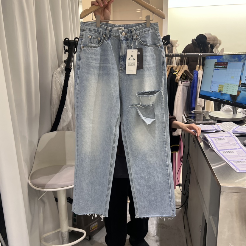 VERVE東大門代購女士新款推薦時尚休閑24秋夏熱賣牛仔褲九分VERVE牛仔褲圖色1