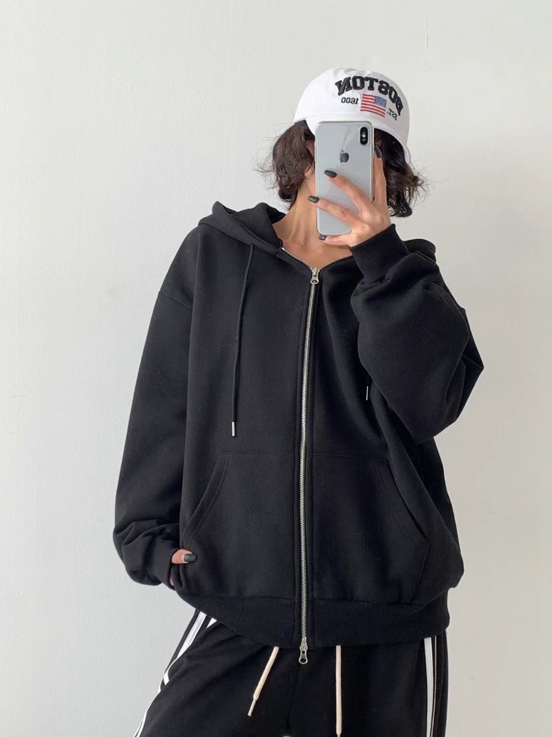 QUEENS MADE韓國直郵女裝新款人氣時尚24秋冬夾克拉鏈加絨QUEENS MADE夾克圖色3