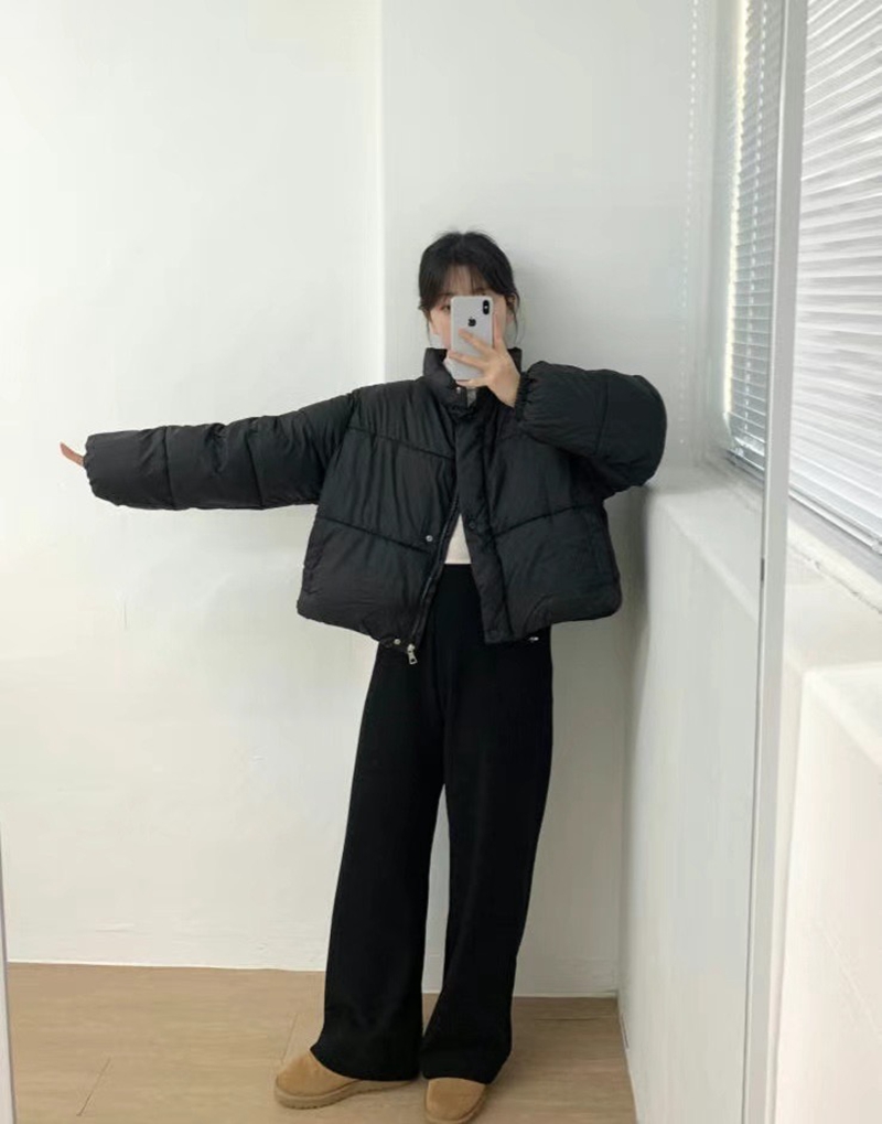 SMILE韓國直郵女裝新品24秋冬真品時尚推薦人氣短款棉服填充SMILE短款棉服
