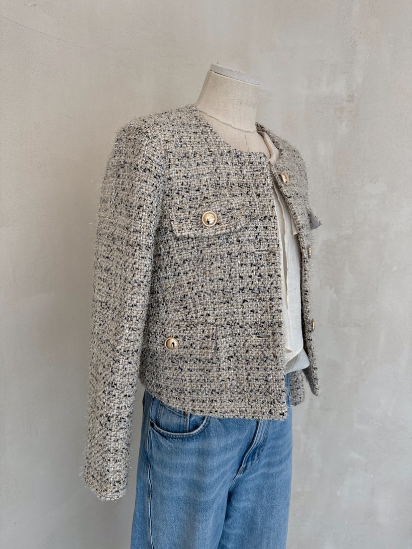 LAUNDRY韓國直郵東大門實拍女裝新品職業真品24秋冬夾克花呢LAUNDRY夾克