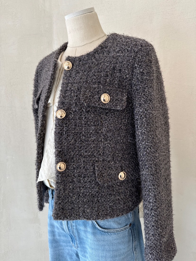 LAUNDRY韓國直郵東大門實拍女裝新品職業真品24秋冬夾克花呢LAUNDRY夾克