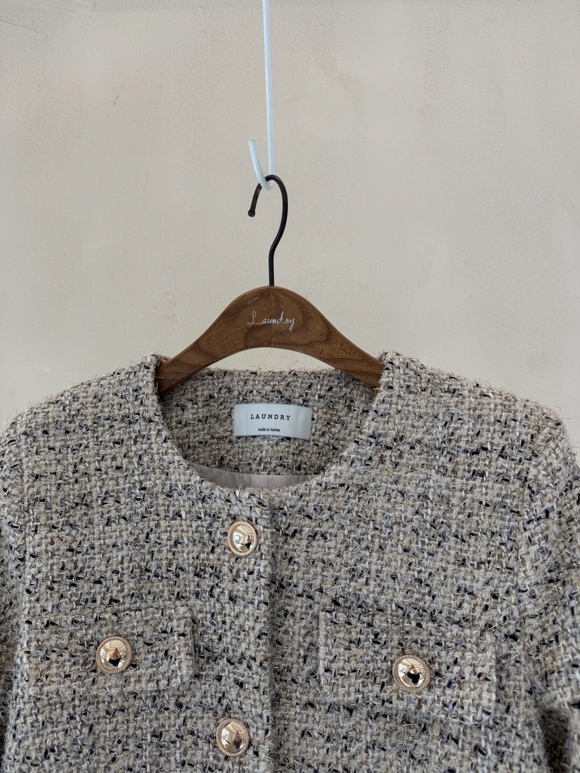 LAUNDRY韓國直郵東大門實拍女裝新品職業真品24秋冬夾克花呢LAUNDRY夾克