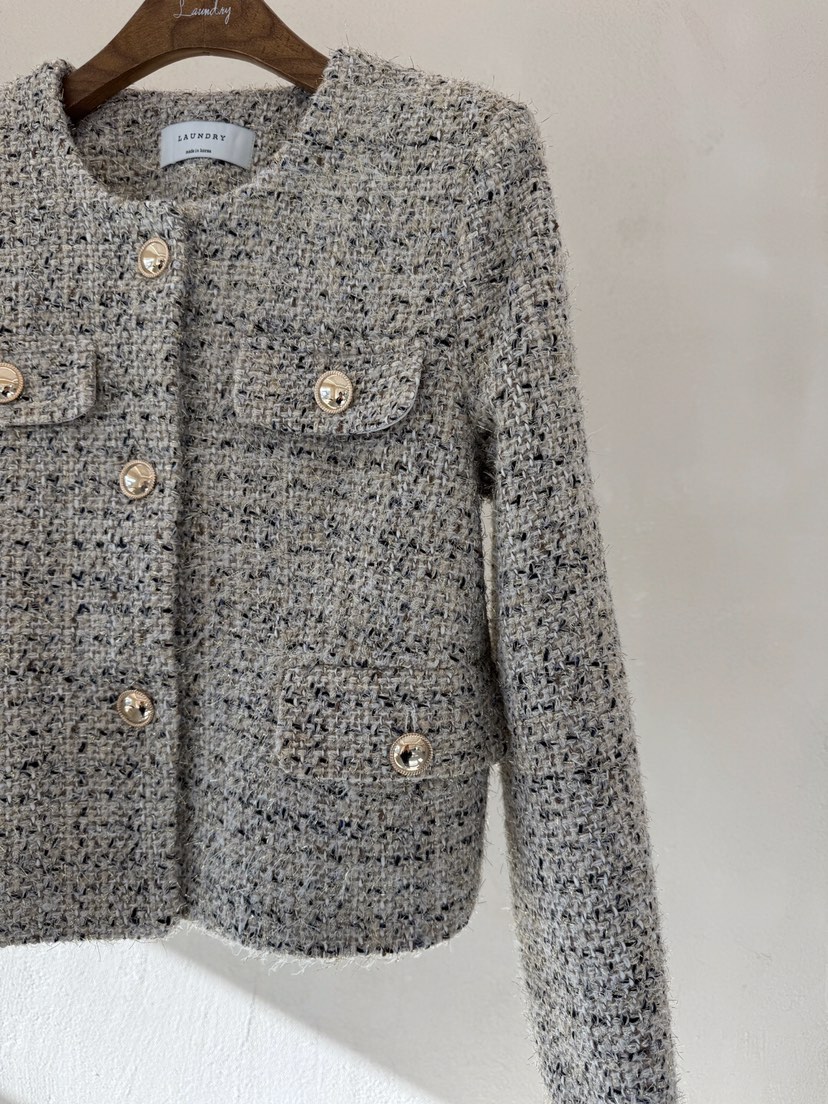 LAUNDRY韓國直郵東大門實拍女裝新品職業真品24秋冬夾克花呢LAUNDRY夾克