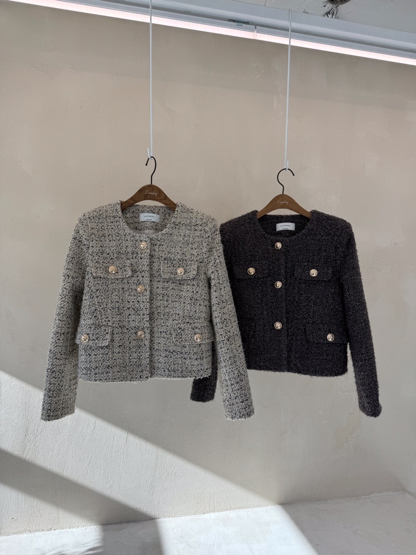 LAUNDRY韓國直郵東大門實拍女裝新品職業真品24秋冬夾克花呢LAUNDRY夾克