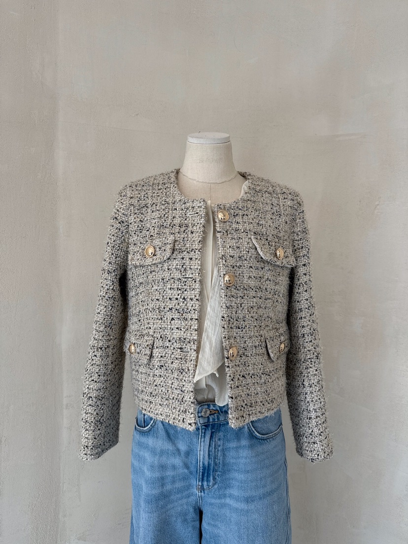 LAUNDRY韓國直郵東大門實拍女裝新品職業真品24秋冬夾克花呢LAUNDRY夾克圖色2