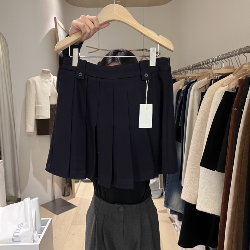VAINLLA韓國直郵女裝新品24秋冬休閑時尚熱賣推薦短裙百褶羊毛RE:FRESH短裙圖色3