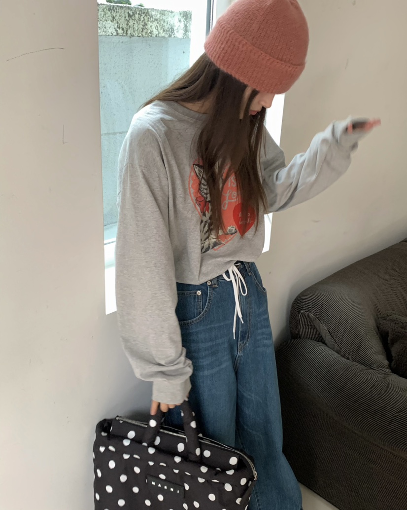 PEBBLE/LAYER韓國直郵女裝新款職業人氣休閑時尚熱賣長袖T恤PEBBLE長袖T恤