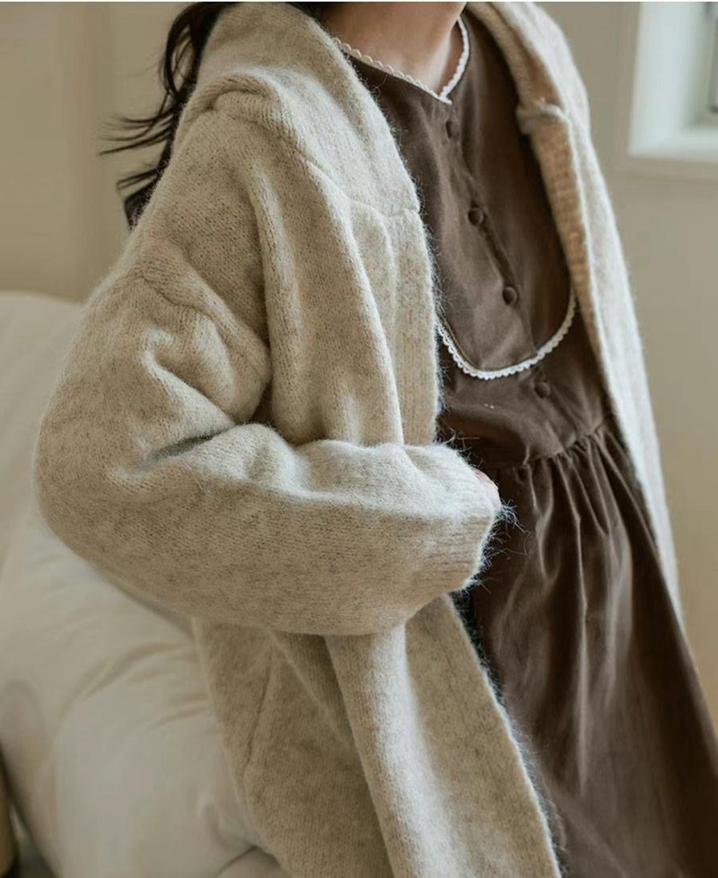 SMILE東大門直郵女裝新款時尚熱賣休閑人氣推薦針織衫開衫連帽SMILE針織衫