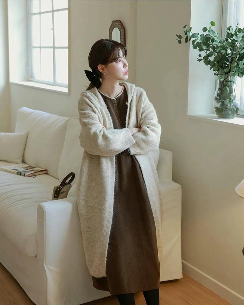SMILE東大門直郵女裝新款時尚熱賣休閑人氣推薦針織衫開衫連帽SMILE針織衫