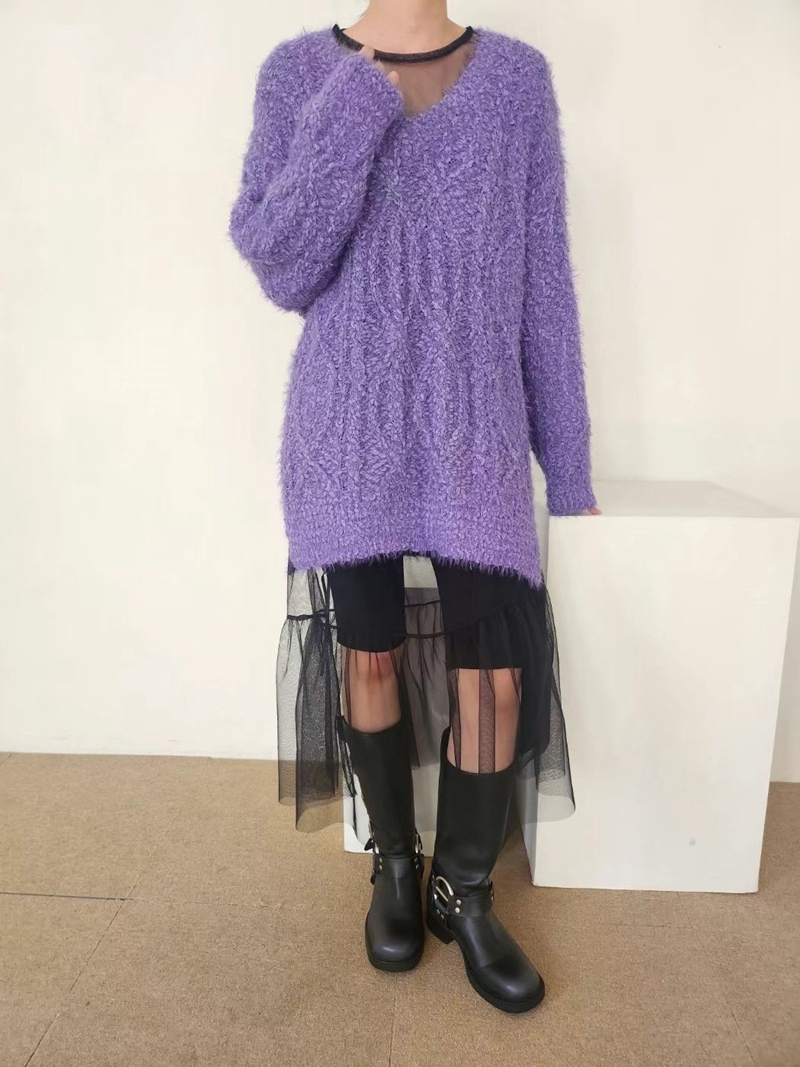 LAYERING東大門實拍女裝新品熱賣時尚休閑真品針織衫寬松長款LAYERING針織衫