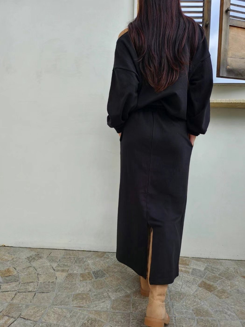 LAYERING韓國直郵女裝新品熱賣職業真品人氣24秋夏長裙口袋LAYERING長裙