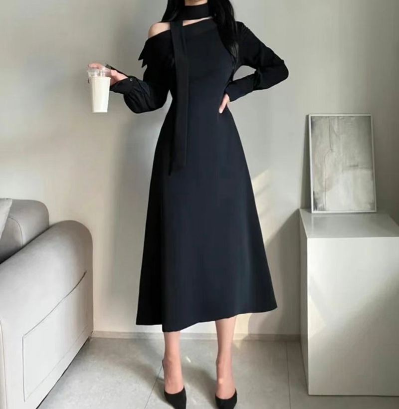 ETEMOY韓國直郵女裝新款24秋冬職業人氣推薦熱賣連衣裙含脖帶ETEMOY連衣裙