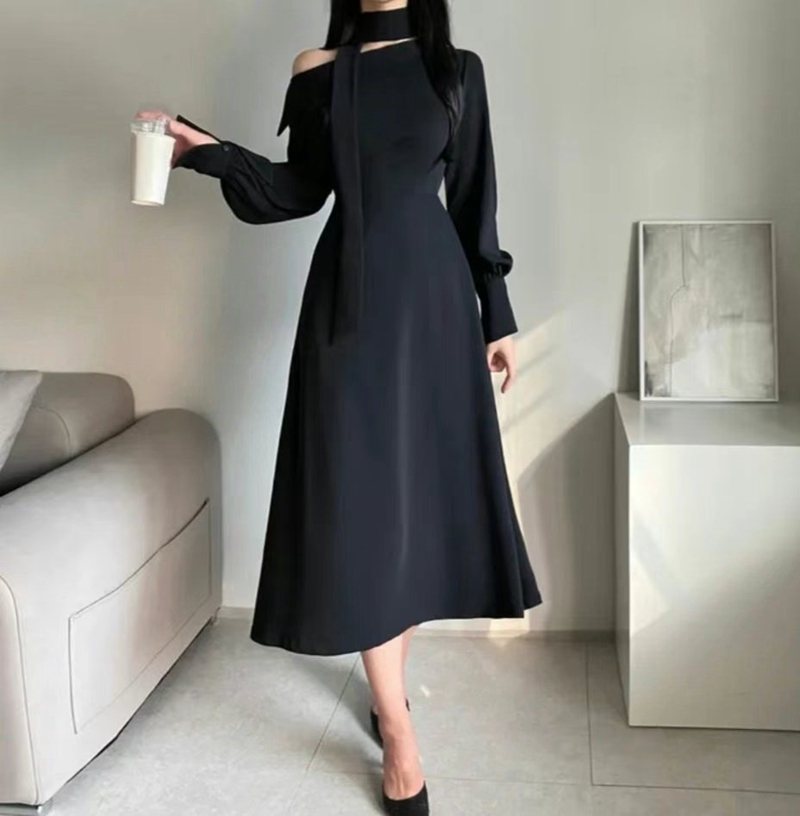 ETEMOY韓國直郵女裝新款24秋冬職業人氣推薦熱賣連衣裙含脖帶ETEMOY連衣裙圖色2