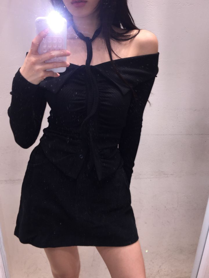 MARS韓國直郵東大門代購女裝新品24秋冬職業推薦長袖T恤含脖帶mars長袖T恤圖色2
