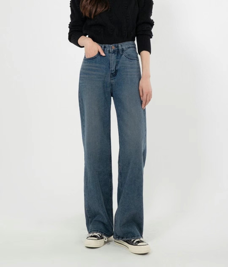 PUBLIC&CO GIRL韓國直郵東大門實拍女裝新款24秋冬牛仔褲加絨PUBLIC&CO GIRL牛仔褲