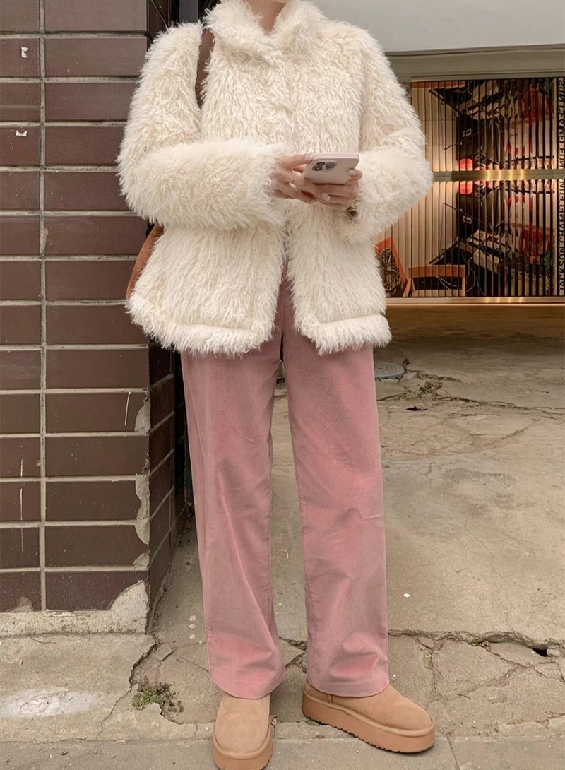 ETEMOY直郵韓國代購女裝新款時尚推薦真品熱賣短款大衣皮草ETEMOY短款大衣