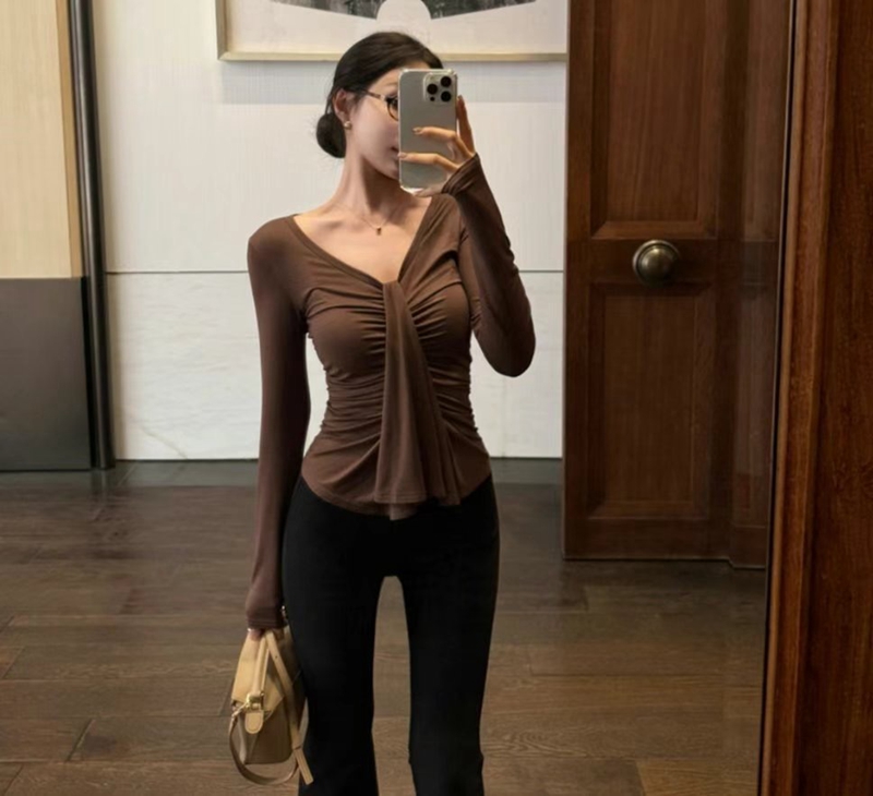 ETEMOY韓國直郵東大門代購女裝新款人氣真品職業熱賣長袖T恤ETEMOY長袖T恤