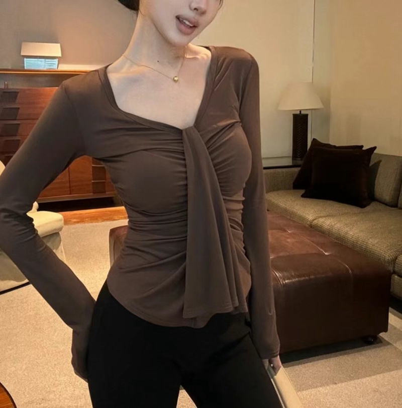 ETEMOY韓國直郵東大門代購女裝新款人氣真品職業熱賣長袖T恤ETEMOY長袖T恤圖色2