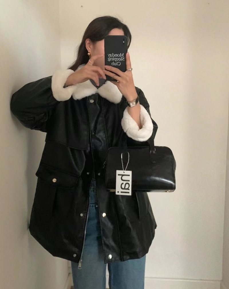 ETEMOY韓國直郵東大門代購女裝新品時尚熱賣短款大衣含腰帶ETEMOY短款大衣圖色2