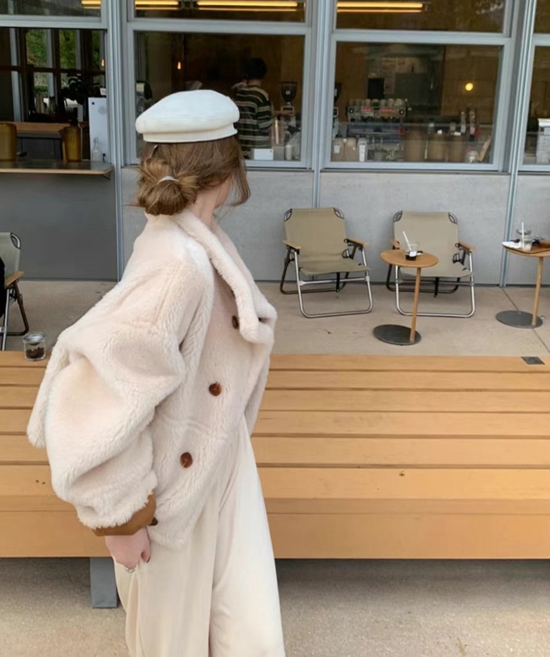 ETEMOY韓國直郵東大門代購女裝新品職業真品時尚短款大衣雙面ETEMOY短款大衣