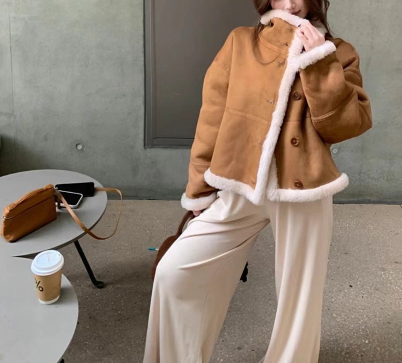 ETEMOY韓國直郵東大門代購女裝新品職業真品時尚短款大衣雙面ETEMOY短款大衣圖色1