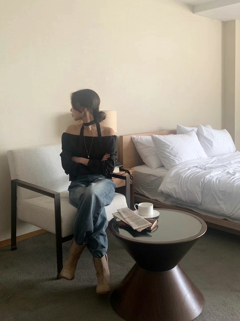 JEIIN韓國直郵東大門實拍女裝新款時尚真品襯衫蕾絲衫含脖帶JEIIN襯衫/蕾絲衫