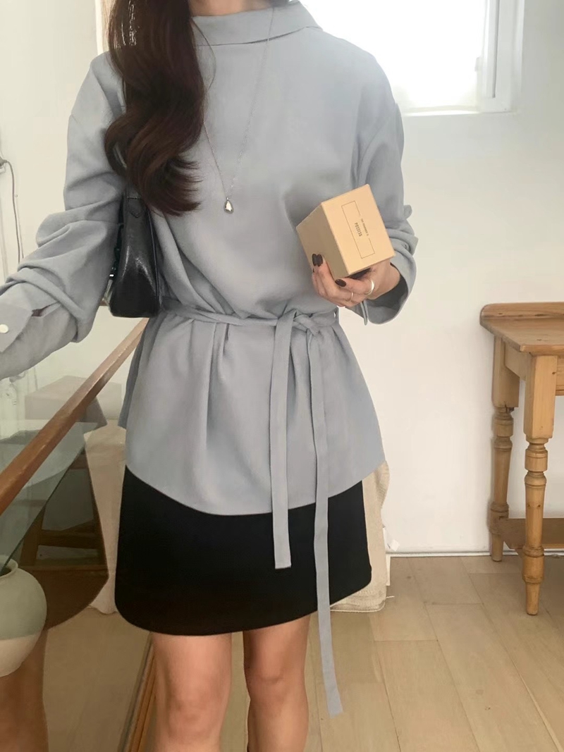 JEIIN直郵韓國代購女裝新款24秋冬人氣時尚襯衫蕾絲衫含腰繩JEIIN襯衫/蕾絲衫