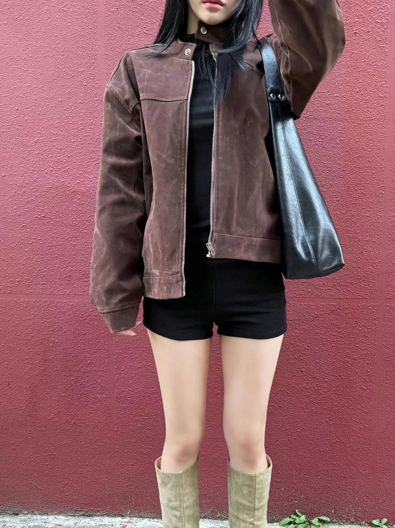 FAVOURED韓國直郵東大門代購女裝新品時尚推薦職業短款大衣FAVOURED短款大衣