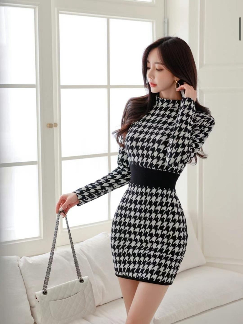 HEE SHOP韓國直郵東大門代購女裝新款人氣推薦休閑24秋冬連衣裙HEE SHOP連衣裙圖色1