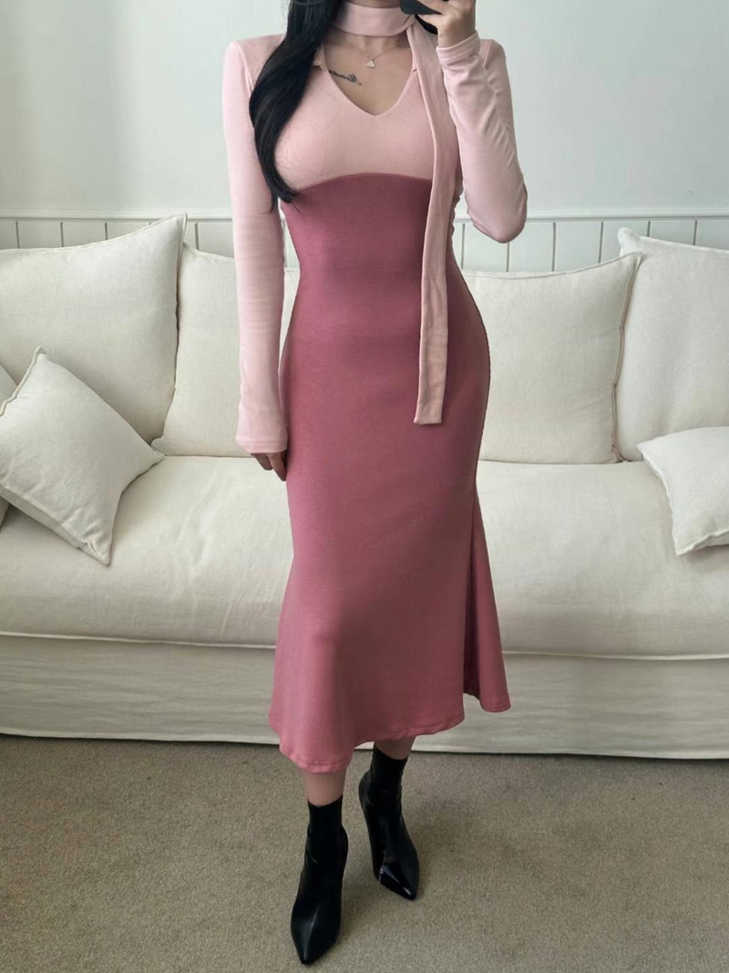 HEE SHOP韓國直郵東大門實拍女裝新品休閑時尚連衣裙含脖帶HEE SHOP連衣裙圖色2