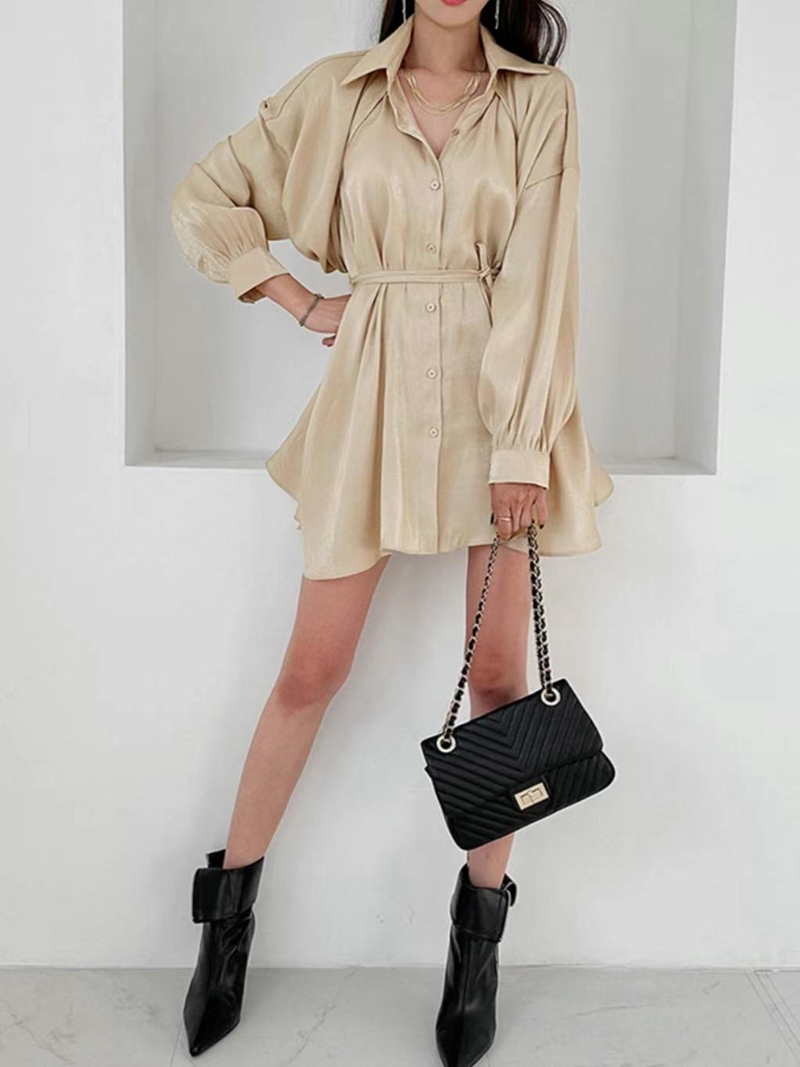 HEE SHOP直郵韓國代購女裝新款真品熱賣人氣時尚連衣裙含腰繩HEE SHOP連衣裙