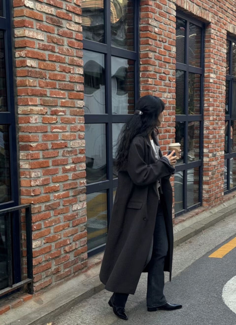 REPAIR韓國直郵東大門實拍女裝新款人氣熱賣中長款大衣羊毛REPAIR中長款大衣